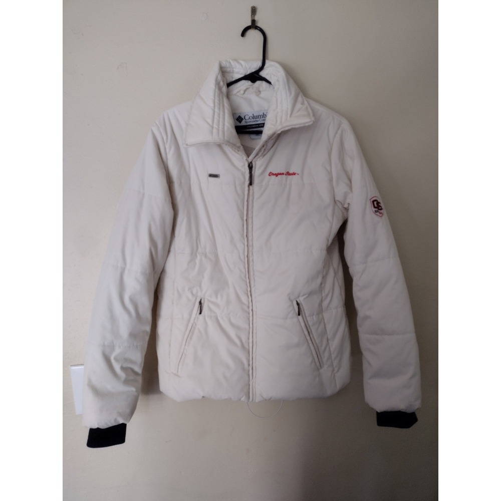 Columbia Oregon State Beavers Puffer Jacket Womens Medium Cream White